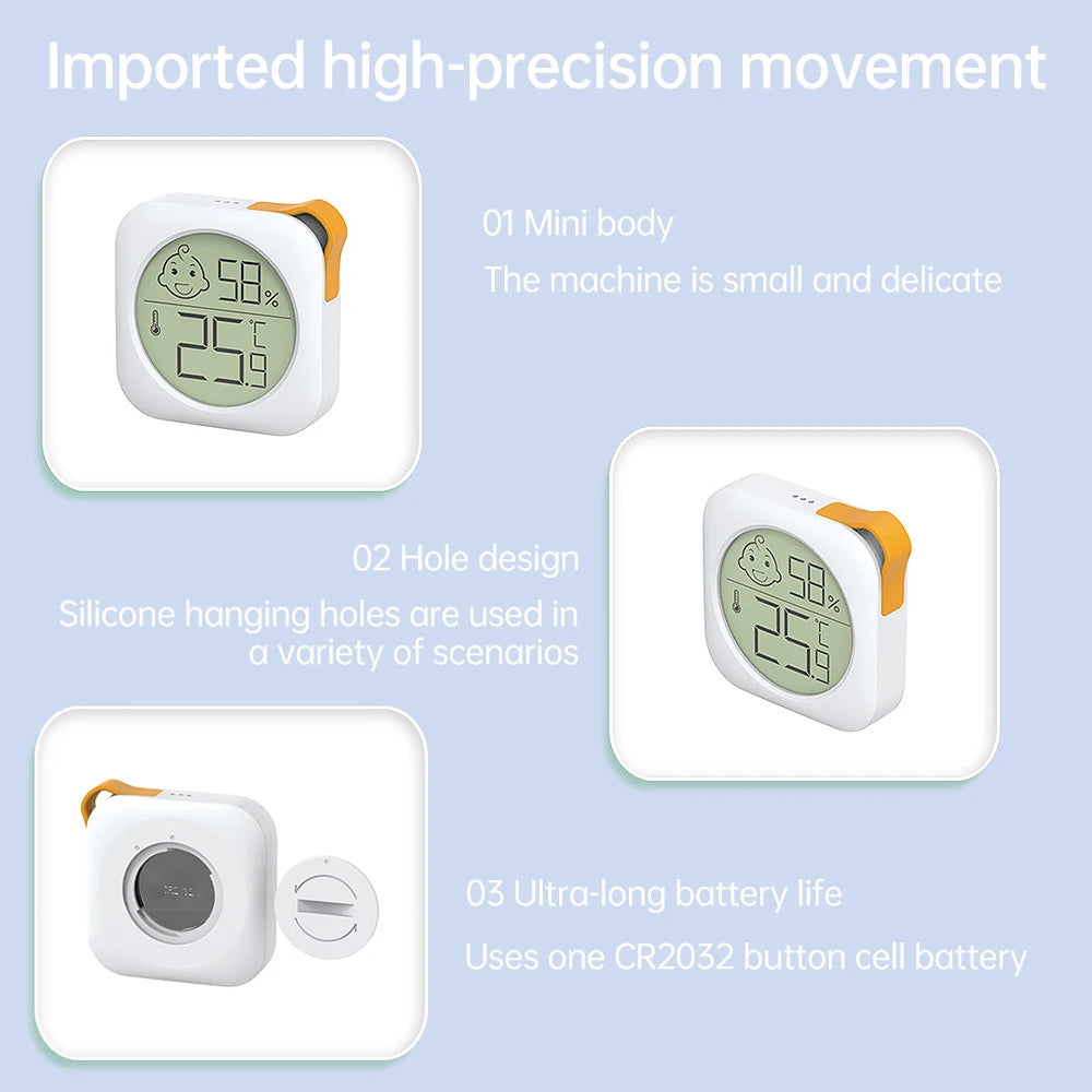 Mini Indoor Thermometer LCD Digital Temperature Meter Humidity Meter Sensor Weather Station -20~60℃ Desktop Digital Gauge