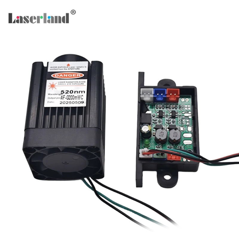 520nm 200mw Fat Green Diode Laser Module TTL for Stage KTV Bird Scaring