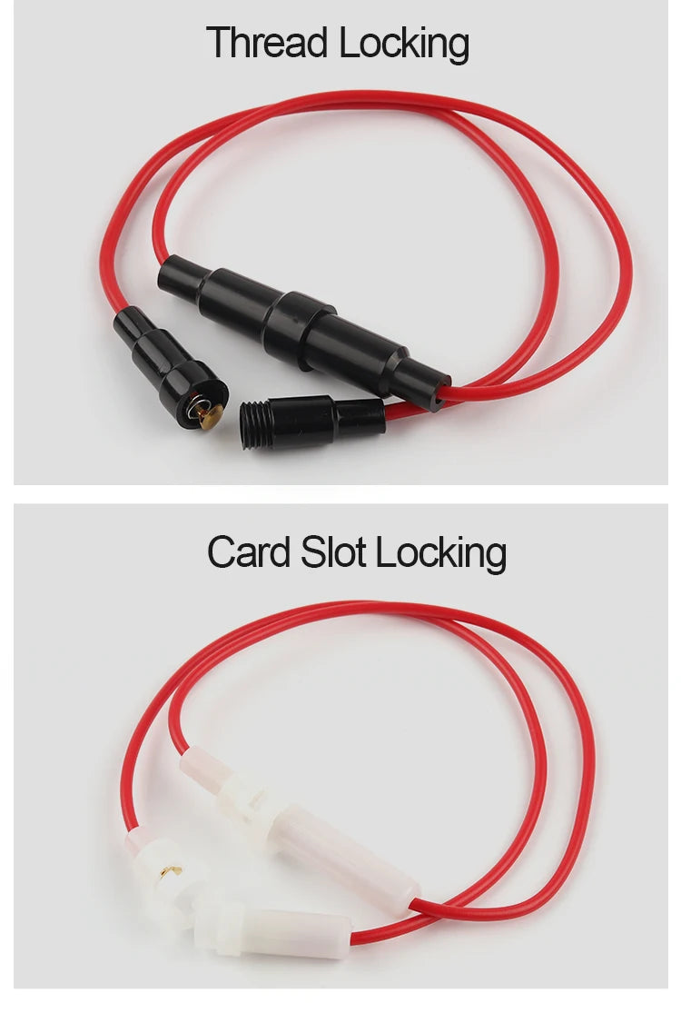 10PCS 5x20mm Glass Fuse Holder Fast Blow Screw Type 6x30mm with Electrical Wire Cable 250V AC Fuses Line Copper Strip Spring