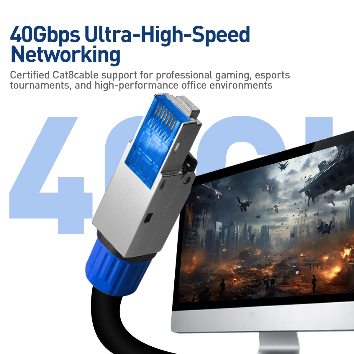 ZoeRax 1PCS RJ45 CAT8 CAT7 CAT6A Toolless Ethernet Cable Connector Shielded Network Cable Plug for 22~26AWG STP Lan Cable