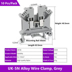 UK 2.5 Terminal Block UK2.5B Screw Connection Connect Strip 2.5B/3N/5N/6N/10N  2.5mm² Cable Electrical Din Rail Wire Connector