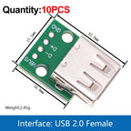Micro Mini Type-c USB A Male USB 2.0 3.0 A Female USB B Connector Interface to 2.54mm DIP PCB Converter Adapter Breakout Board