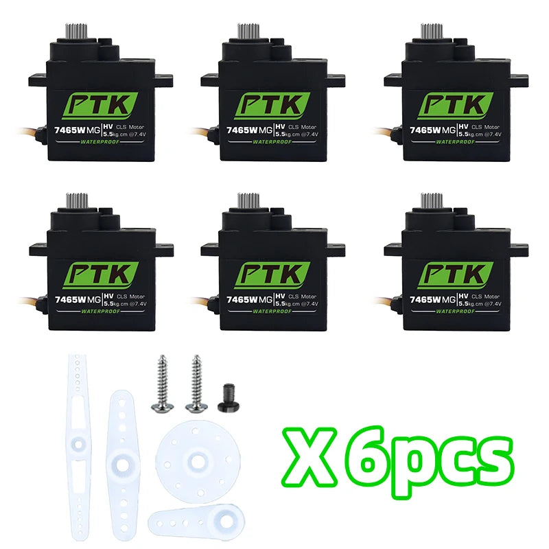PTK 7465W MG Waterproof servo Metal gear 9g micro servo 5mm 180° robotic model aircraft fixed wing digital servo