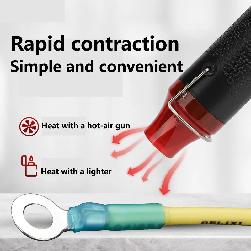 Heat Shrink Ring Round Insulated Terminals Wire Cable Connectors Wiring Crimp Terminals RV1.25/2-5/6/8 Marine Seal Up Waterproof