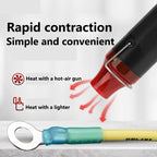 Heat Shrink Ring Round Insulated Terminals Wire Cable Connectors Wiring Crimp Terminals RV1.25/2-5/6/8 Marine Seal Up Waterproof