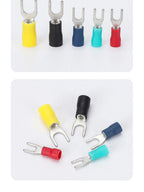 Fork Crimp Terminal Copper Tin Plating Insulated Terminal Block U-Type Wire Connector Thickened Copper Cable Joint SV1.25/2/-3/4