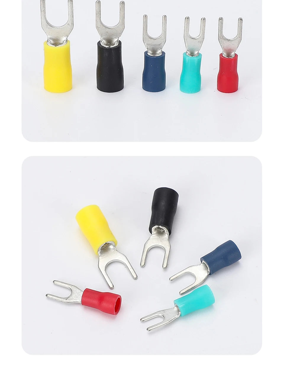 Fork Crimp Terminal Copper Tin Plating Insulated Terminal Block U-Type Wire Connector Thickened Copper Cable Joint SV1.25/2/-3/4