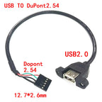 4pin 5pin USB to XH2.54/PH2.04p/MX1.25/SH1.0 Female/Male Cable USB To DuPont Data Adapter 30cm 18AWG 14AWG Touch Screen Cable