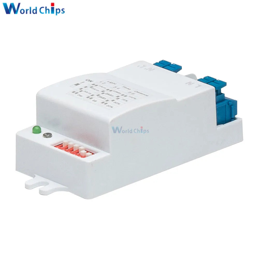 AC220-240V 5.8GHz Microwave Radar Sensor Switch Multi-Adjustment Body Motion Detector High Sensitivity LED Light Sensor Switch