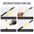 1~10m 2:1 Heat Shrink Heat Shrink Tube Yellow Diameter 0.6~80mm Wire Cable Repair Wrap Sleeving DIY Waterproof Polyolefin Tubing