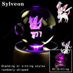 Pokemon Crystal Ball 3D Mewtwo Pikachu Gengar Pokeball 3D Night Light Lamp Glass Statue Pokemon Crystal Ball Birthday Gift
