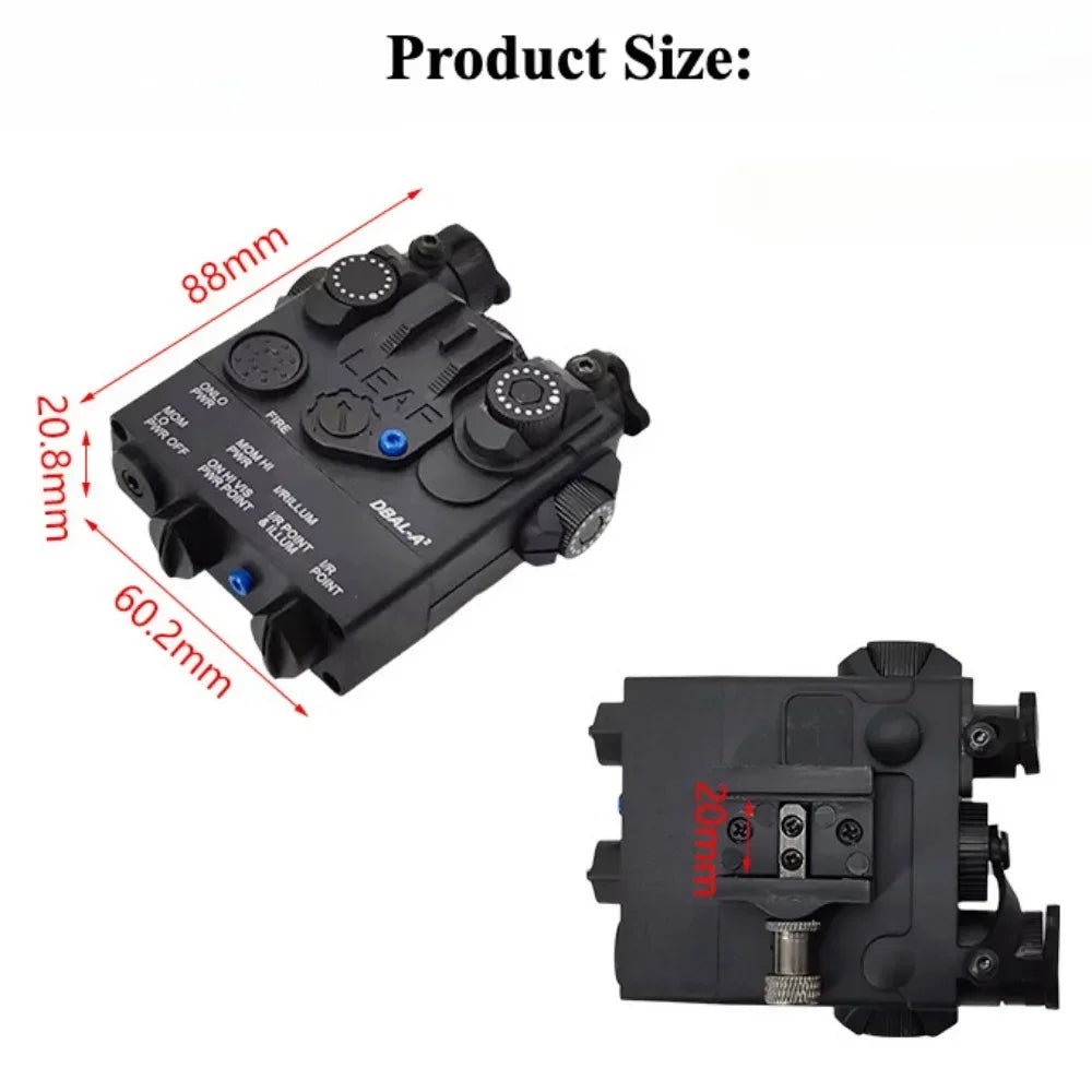 2026 NEW DBAL-A2 Red Green Laser & White LED Flashlight Aiming Indicator Fit 20mm Rail For Outdoor Sport Toy Accessory