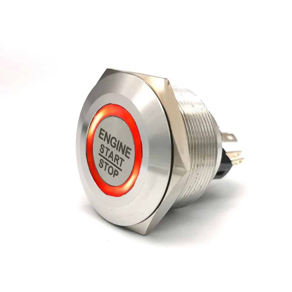 19mm 22mm 25mm 30mm Laser 'ENGINE START STOP' Engine Button ON OFF Ring Illuminated Momentary Push Button Switch+CE+RoHS