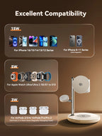 Joyroom Qi2 Magnetic Charging Station for Apple Fast Wireless Charger for iPhone 16 15 14 Pro Max for iWatch for AirPods JR-W23