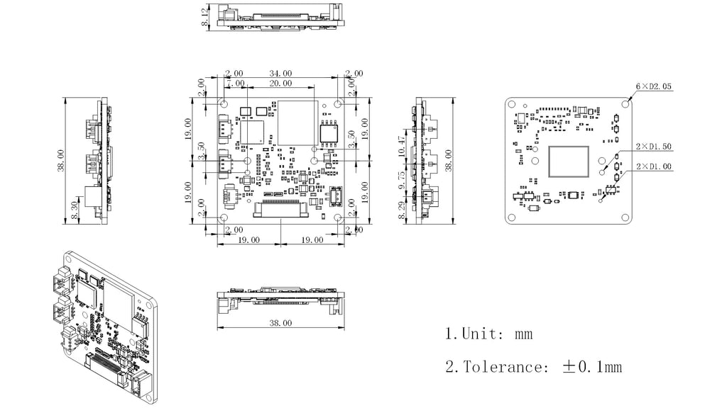 GX-MIPI-IMX662 for Raspberry Pi and Jetson Orin, RK3588. IMX662 MIPI CSI-2 2MP Star Light ISP Camera Module