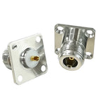 1pc N Type Female Jack RF Coaxial Connector 4-hole Panel Mount Chassis with Solder Cup Welding Terminal