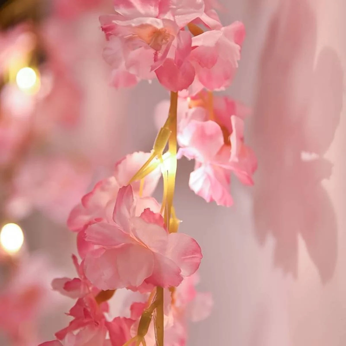 1PC Cherry Blossom String Light 20LED Garland Artificial Flower Garland Vines Fairy Lights For Bedroom Wedding Party  Decoration