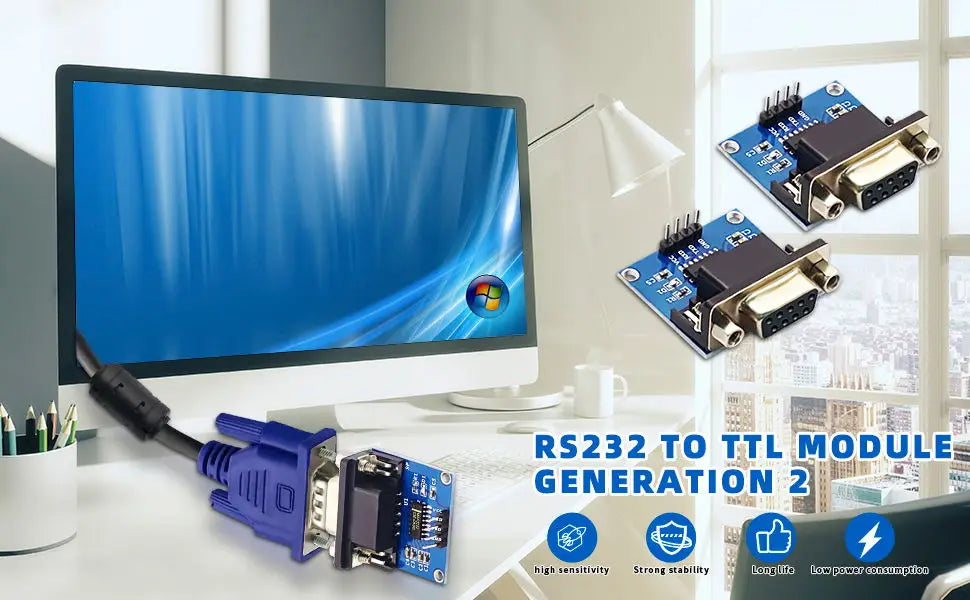 5PCS RS232 To TTL Converter Module，MAX3232 3.3V To 5V RS2323 COM Serial Prot Board To TTL Connector for Arduino Microcontrollers