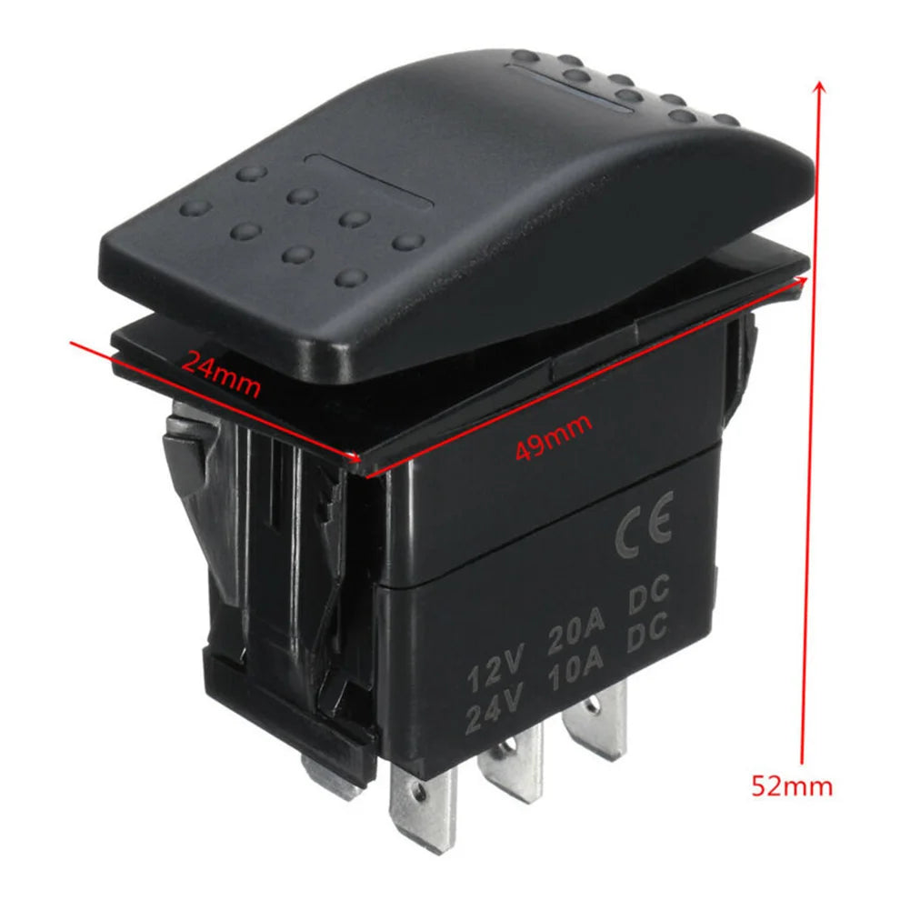 1X Rocker Switch 7Pin DPDT ON-OFF-ON 2 LED Rocker Switch Car Truck Marine Universal 12/24V Interior Car Controls Accessories