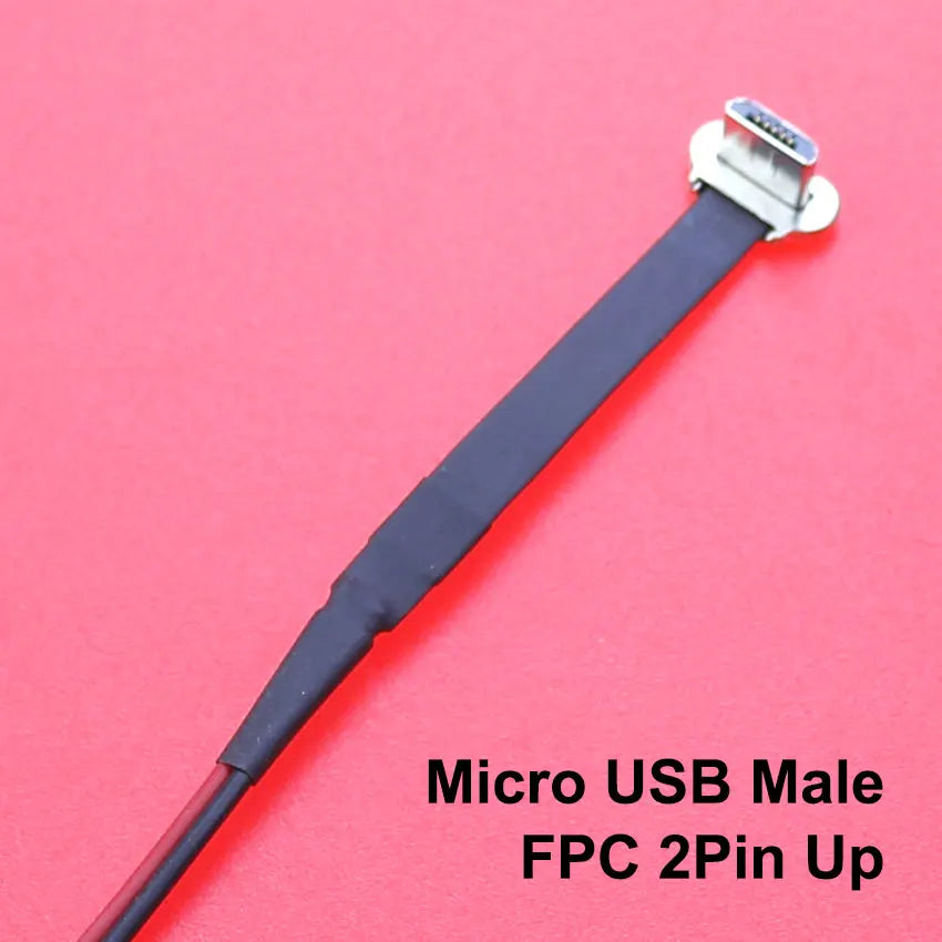 Micro USB Type-C Connector FPC 2Pin 3Pin W/ Resistor R1 Soft Flat Cable Male Charging Cable Fast Charge Wire Extention For Phone