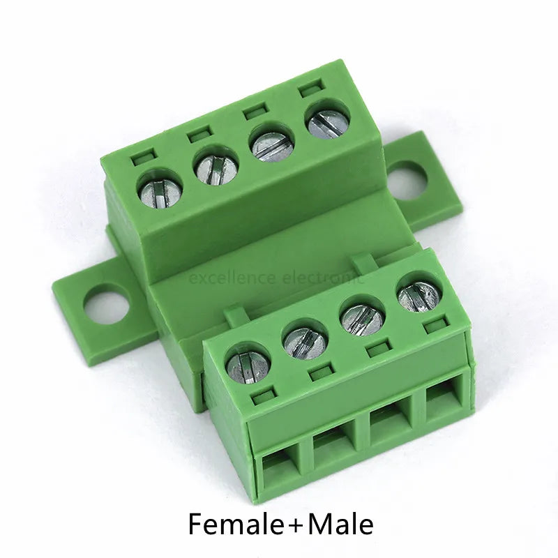 1Set Solderless Docking Type 2EDGRKC 5.08MM Screw Terminal Block Connector PCB Plug-in Type 2EDG Type Green Terminal Block