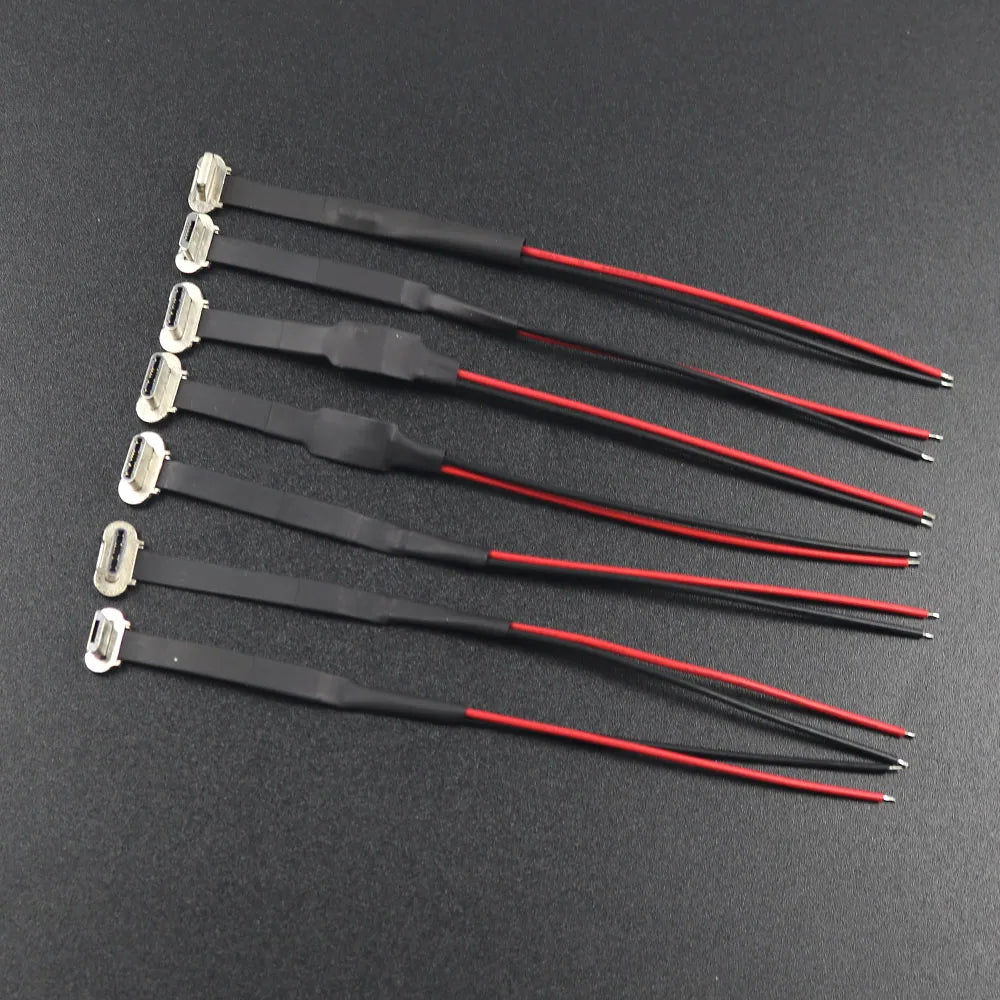 1PC Type-C Micro USB Connector FPC 2Pin 3Pin R1 EK Decryption Welding Wire Flat Cable Male  Fast Charge Wire Extention For Phone
