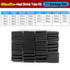 2:1/ 3:1/4:1 Heat Shrink Tube Set 73~900pcs Shrinkage Tubing Kit Cable Repair Protecter Wire Insulation Thermoresistant Sleeving