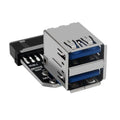 20Pin to Dual USB3.0 Adapter Connverter Desktop Motherboard 19 Pin/20P Header to 2 Ports USB a Female Connector,PH21_N22R