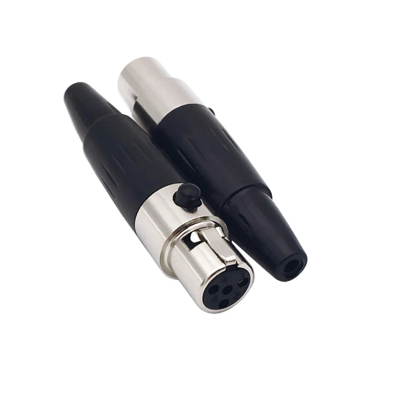1Pcs High Quality Mini XLR 3 4 Pin Female Plug Small XLR Audio Microphone Connector for MIC Soldering Straight