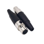 1Pcs High Quality Mini XLR 3 4 Pin Female Plug Small XLR Audio Microphone Connector for MIC Soldering Straight