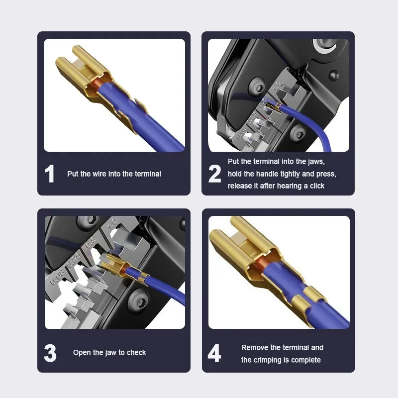 SN-68B Wire Crimping Tool for XH2.54/DuPont2.54/2.8/4.8/6.3/ Non-Insulated/Ferrule Terminals Ratcheting Crimper SN-58B