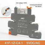 Din Rail Slim Relay Module 41F-1Z-C4-1 Integrated PCB Mount Power Relay With Relay Holder  Relay Socket 6.2mm