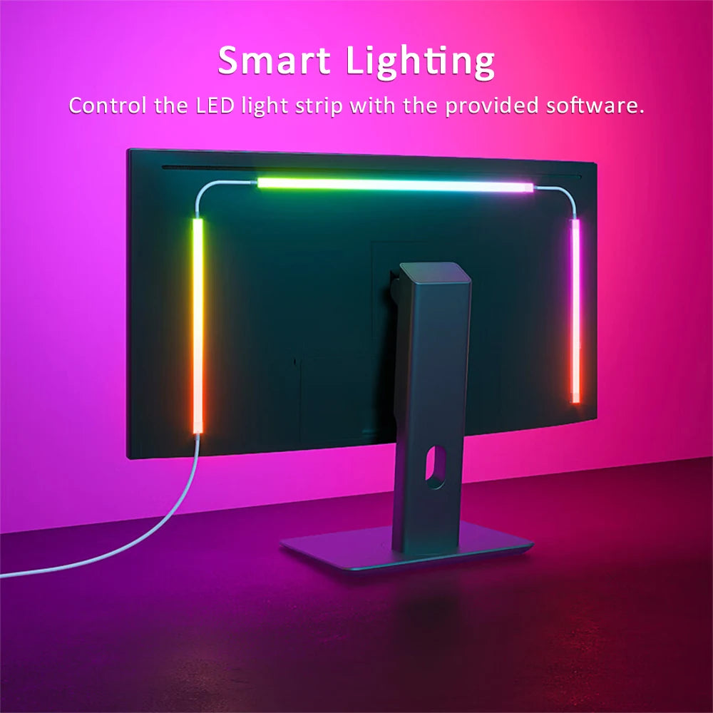 24-34 Inch USB PC LED Strip Lights Computer Sync Light Strip Monitor RGB Screen LED Backlight for Gaming Room Atmosphere Decor
