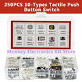 250PCS/1 Set  10-Types Tactile Push Button Switch Car Remote Control Keys Button Touch Micro switch