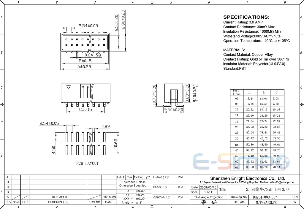 10pcs DC3 2.54mm DIP RA Right Angle SMT Double Row 6P 10P 20P 26P 34P 40P ISP Male Pin IDC JTAG Socket Box Header