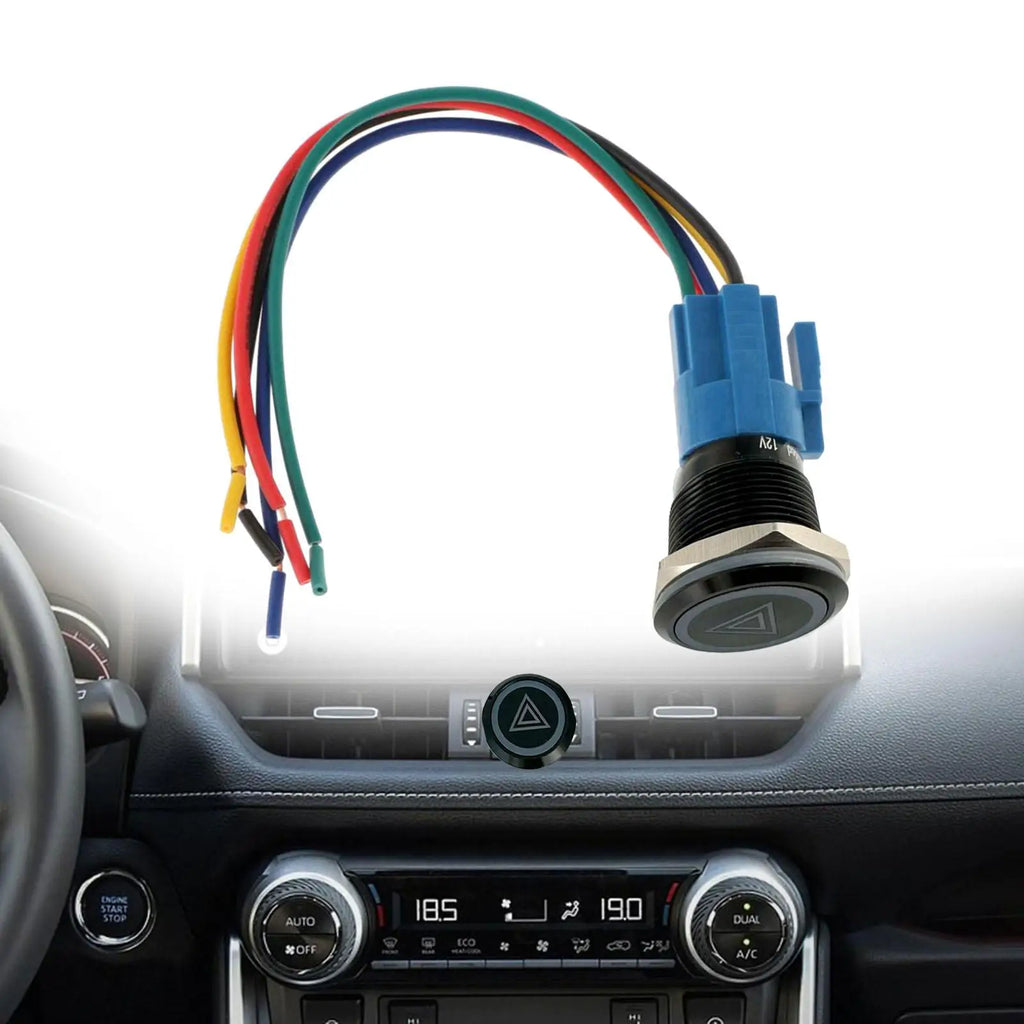 Warning Light Button Switch Emergency Hazard Warning Push Button Switch Car Emergency Light Switch Button for Car Motorcycle
