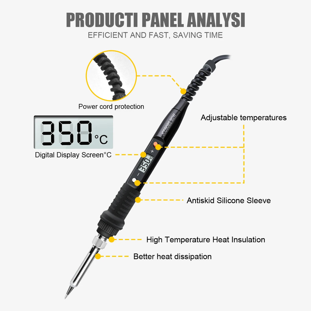 JCD 908S Electric Soldering Iron Kit Set 220V 110V 80W LCD Display Adjustable Temperature Home Handmade DIY Welding Repair Tools
