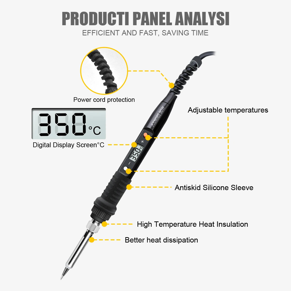 JCD 908S Electric Soldering Iron Kit Set 220V 110V 80W LCD Display Adjustable Temperature Home Handmade DIY Welding Repair Tools