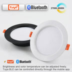 Tuya Smart Ultra-thin Embedded LED Downlight Bluetooth Zigbee Matter 3CCT Dimmable AC110V 220V Ceiling Lamp Indoor Lighting