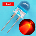 50pcs 10mm White Red Green Blue Yellow Diode Led Round 0.5W Power Light 3.2~3.6V LED Lamp Bead Light-emitting Diodes 30KMCD Bulb