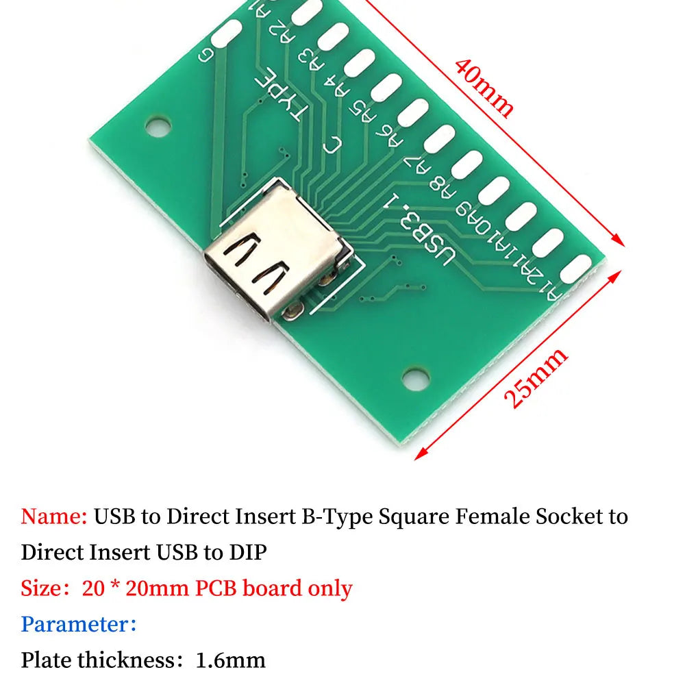 Micro Mini USB USB A Male USB 2.0 3.0 A Female USB B Connector Interface to 2.54mm DIP PCB Converter Adapter Breakout Board