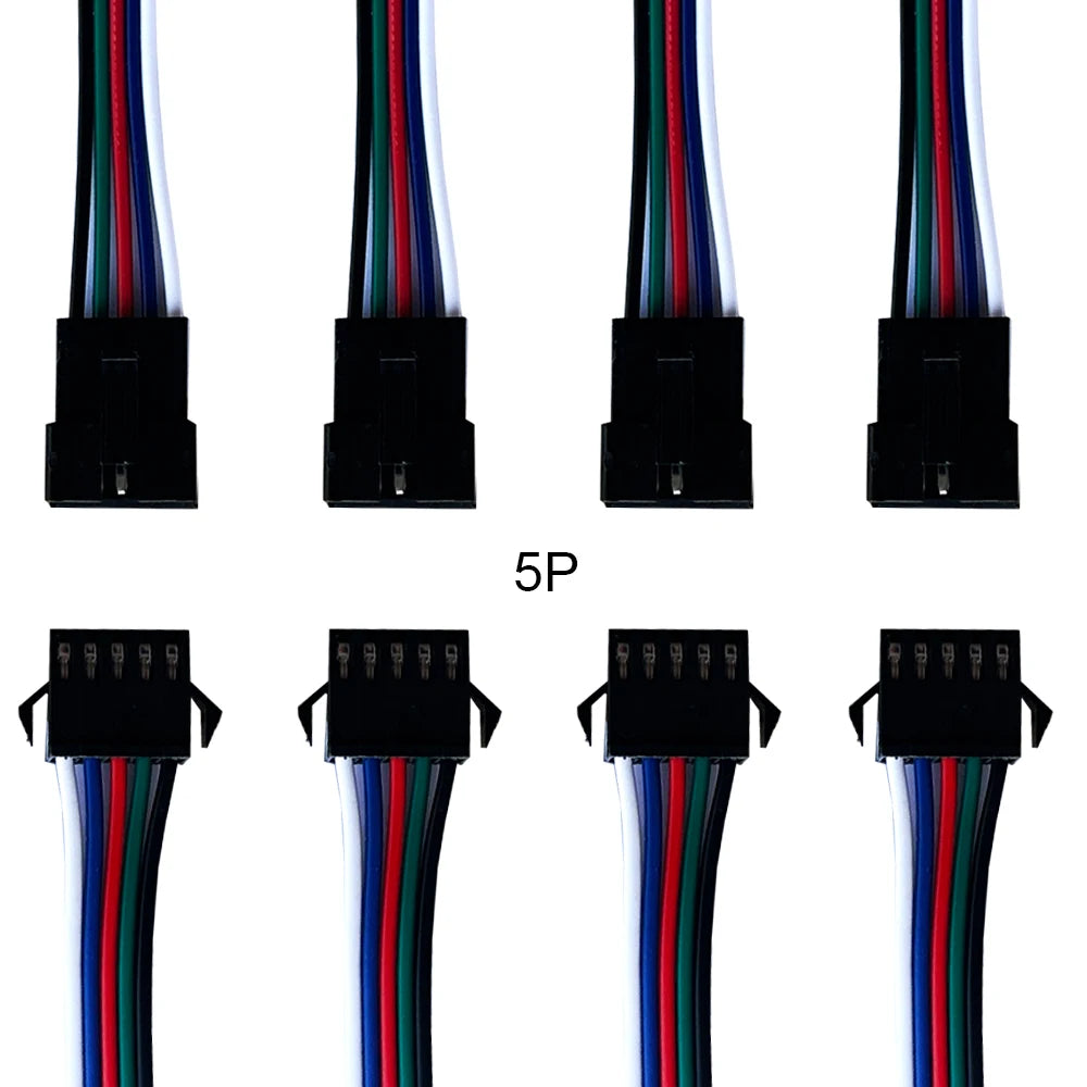 2Pin 3Pin 4Pin 5Pin 6Pin JST Led Connector Wire Cable Male/Female For WS2812B WS2811 WS2815 Led Strip Light 10Pair-100Pair