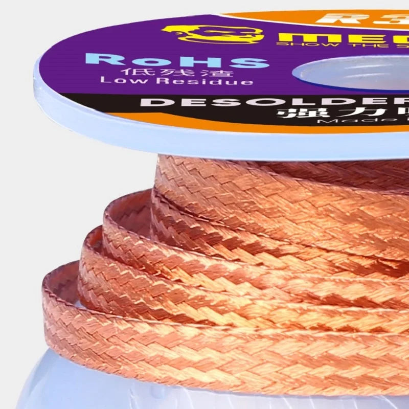 MECHANIC R350 Series Width 1.0-4.0mm Length 1.5m Solder Remove Cord Pure Copper Braid Tin Absorption Belt Single Layer Wick Wire