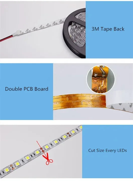 DC 5V USB LED Strips 2835 White Warm White LED Strip Light TV Background Lighting Tape Home Decor Lamp 1M 2M 3M 4M 5M LED Strip