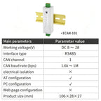 ECAN-101 ECAN-401 CAN Protocol Converter CAN to RS485 ECAN Series Modbus TCP UDP