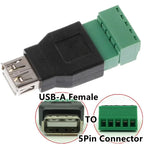 USB Male/Female 5 Pin Phone Keyboard Mouse Connector with Shield Screw Terminal Jack 2.0 Type A Plug