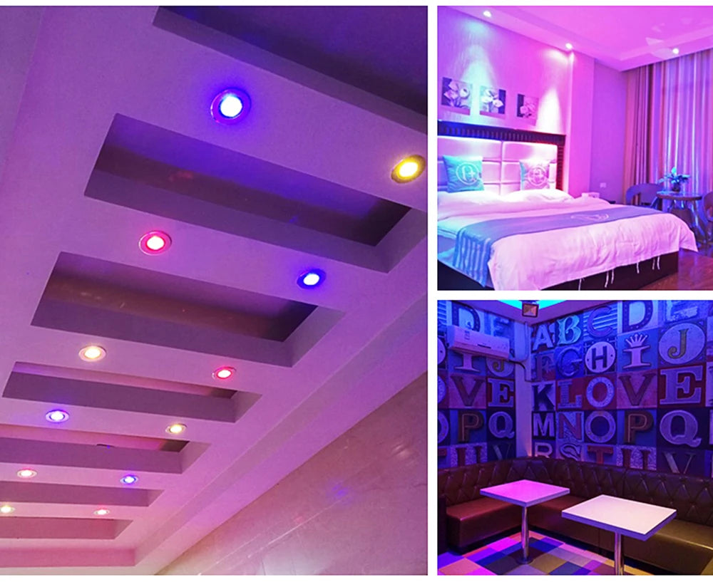 DC12V LED Mini Spotlight Recessed Ceiling Star Down Light KTV Bar Party Stage Colorful Light RGB Gypsum Board Small Spot Lights