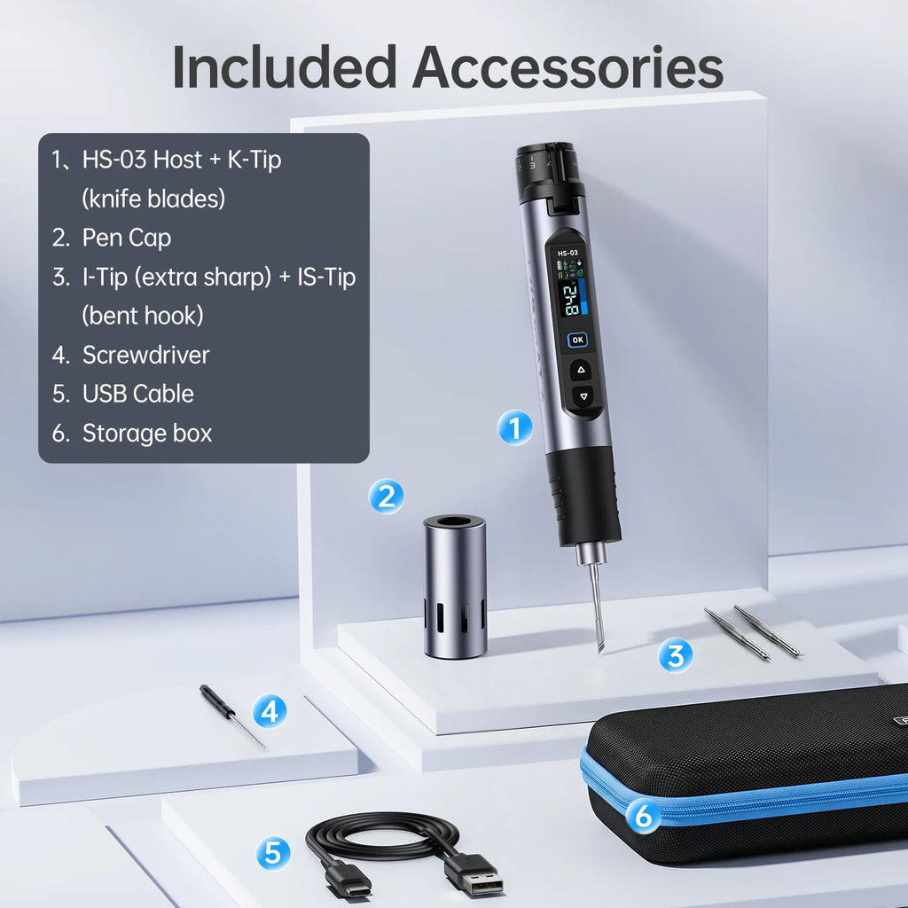 FNIRSI HS-03 Wireless Soldering Iron 10W Rechargeable Portable Soldering Iron 100-450℃ Adjustable Professional Soldering Kit
