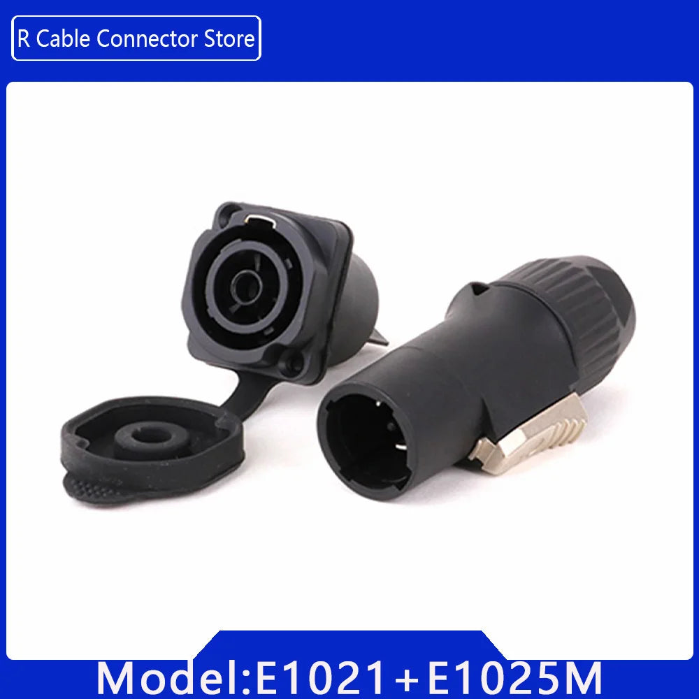 2pcs 3Pins Waterproof IP65 True Locking Powercon Male Plug Jack Power Female Sockets Chassis Wire Connectors