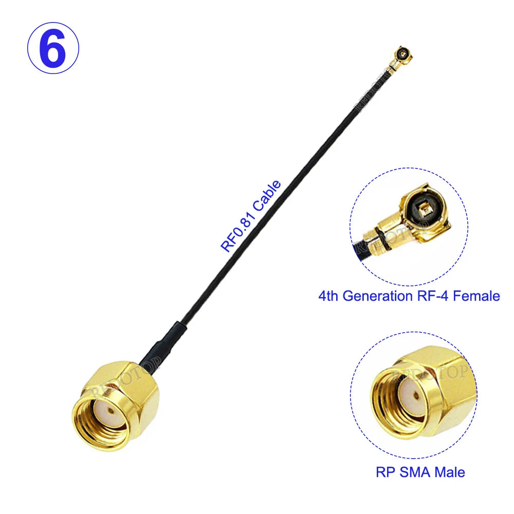 10Pcs/lot SMA to MHF4 RF0.81 Cable RP-SMA/SMA Male to IPX-4 MHF4 Female Connector WIFI Antenna Pigtail Jumper Extension RF Cable